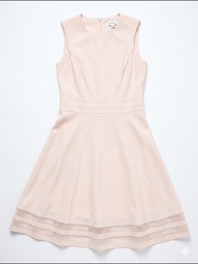 Calvin Klein Light Blush Sleeveless Fit & Flare Dress Size 6 Nwot Wedding